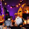 Indoor Window Display Props Halloween Light Up Gnome Decoration, Spooky Orange Black Swedish Tomte Elf Figurine, Gifts for Kids Cute Plush Glowing