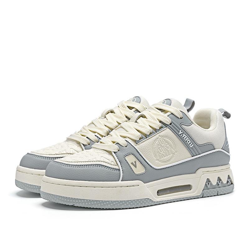 Couple Comfortable Breathable Flat Heel Light Mouth Solid Color Casual Daily Lace-up Commuting Little White Board Shoes