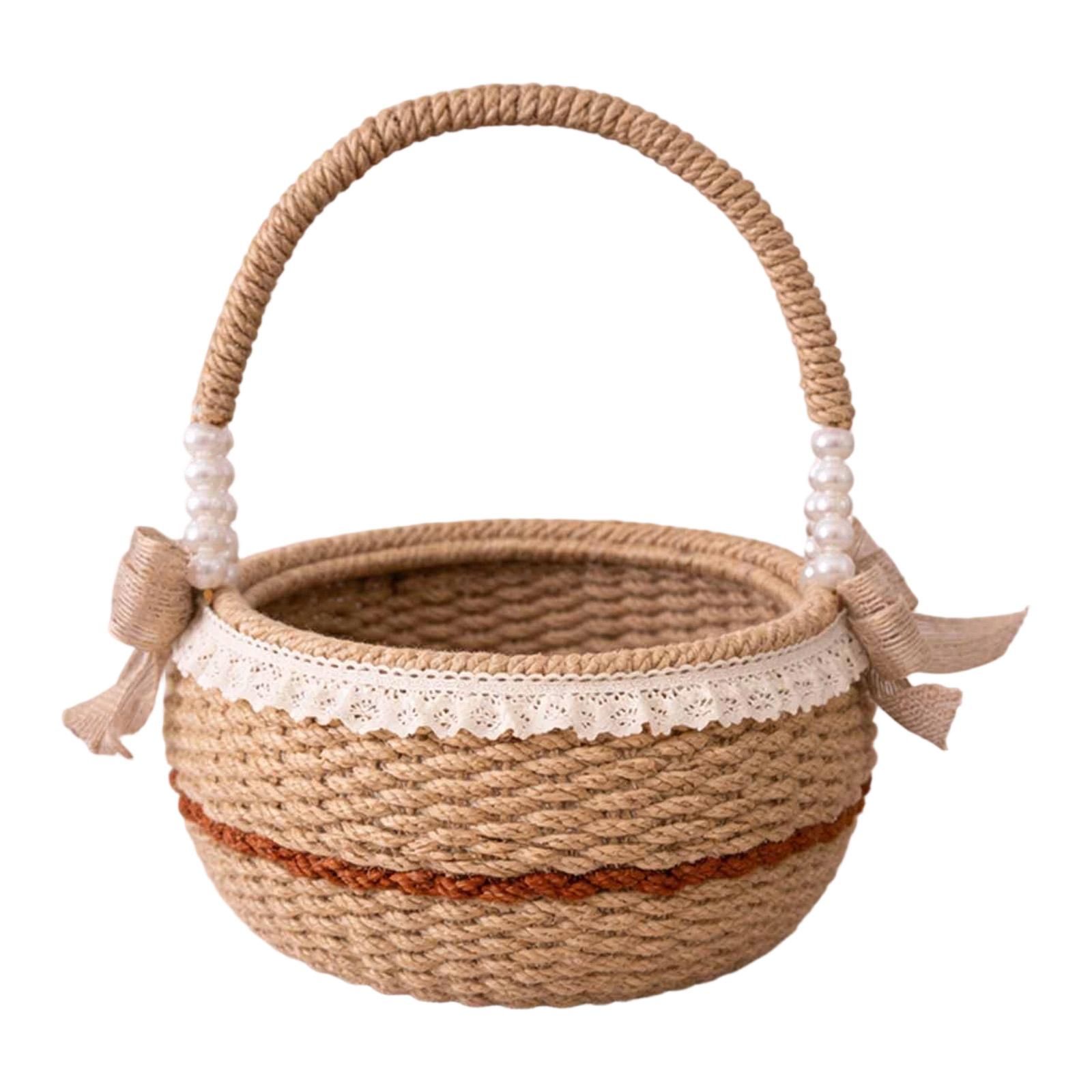 Picnic Basket Toys Vegetables Dining Room Woven Storage Basket Decorative Tabletop