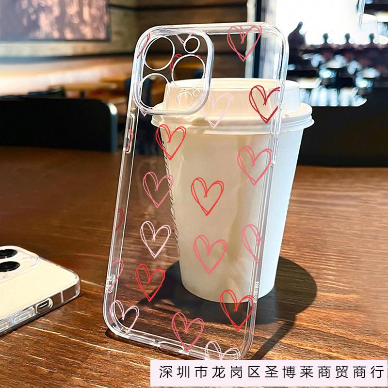 Korean Ins Love for iPhoneXR Apple 11/12/13/14/15/16 ProMax Mobile Phone Case