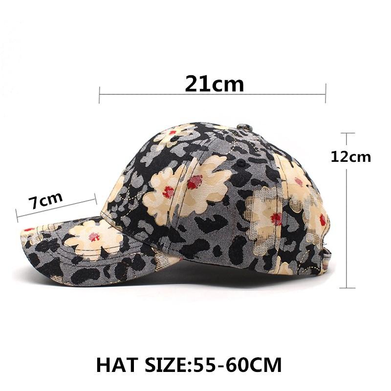Hat Female Flower Pattern Cap Internet Celebrity Tide Outdoor Leisure Travel Sun Shade Baseball Cap