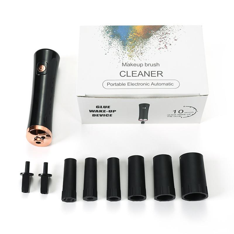 Electric Eyelash Glue Shaker for Nail Polish Tattoo Ink Pigment Liquid Shaking Machine with 2pcs Connector 6pcs Glue Cover Die