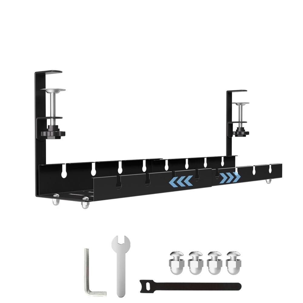 Space Saving Retractable Cable Storage Rack No Drilling Under Desk Cable Shelf  Computer Desk
