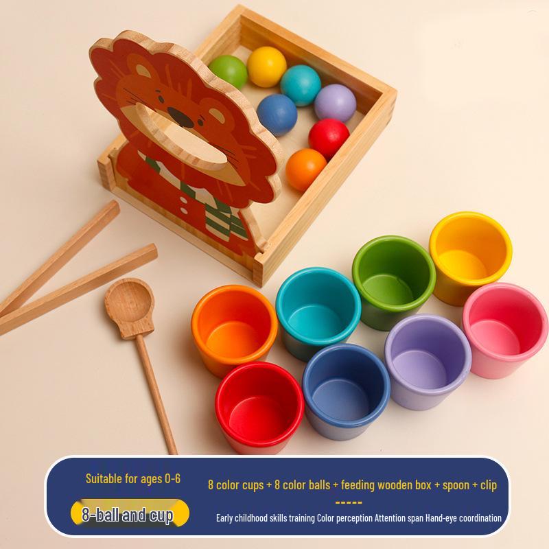 12-Color Educational Sorting Game for Kids: Balls and Cups Focus Toy