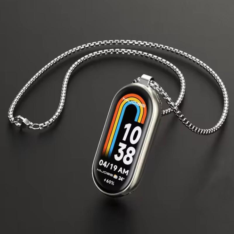 Colar com Pulseira Mi Band 8 Compatível para Xiaomi Smart Band 10NFC Pulseira Mi Band 9 Smart Watch Decoração de Pescoço Pingente Mi Band 8