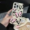Phone Chain Lanyard Case For iPhone 17 16 15 14 13 Pro Max 11 Plus Shockproof Silicone Y2K Graffiti Pink Butterfly Pattern Cover
