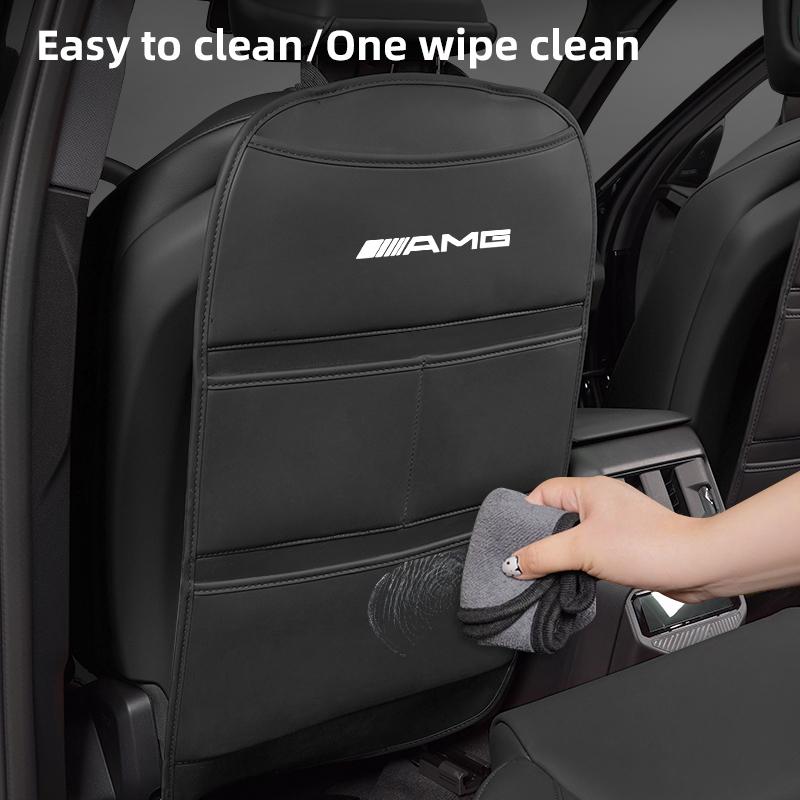 For Mercedes Benz AMG Car PU Leather Anti-Kick Mats Seat Back Protector Mats Accessories Car Decal W214 W205 W204 W206 W213 W212