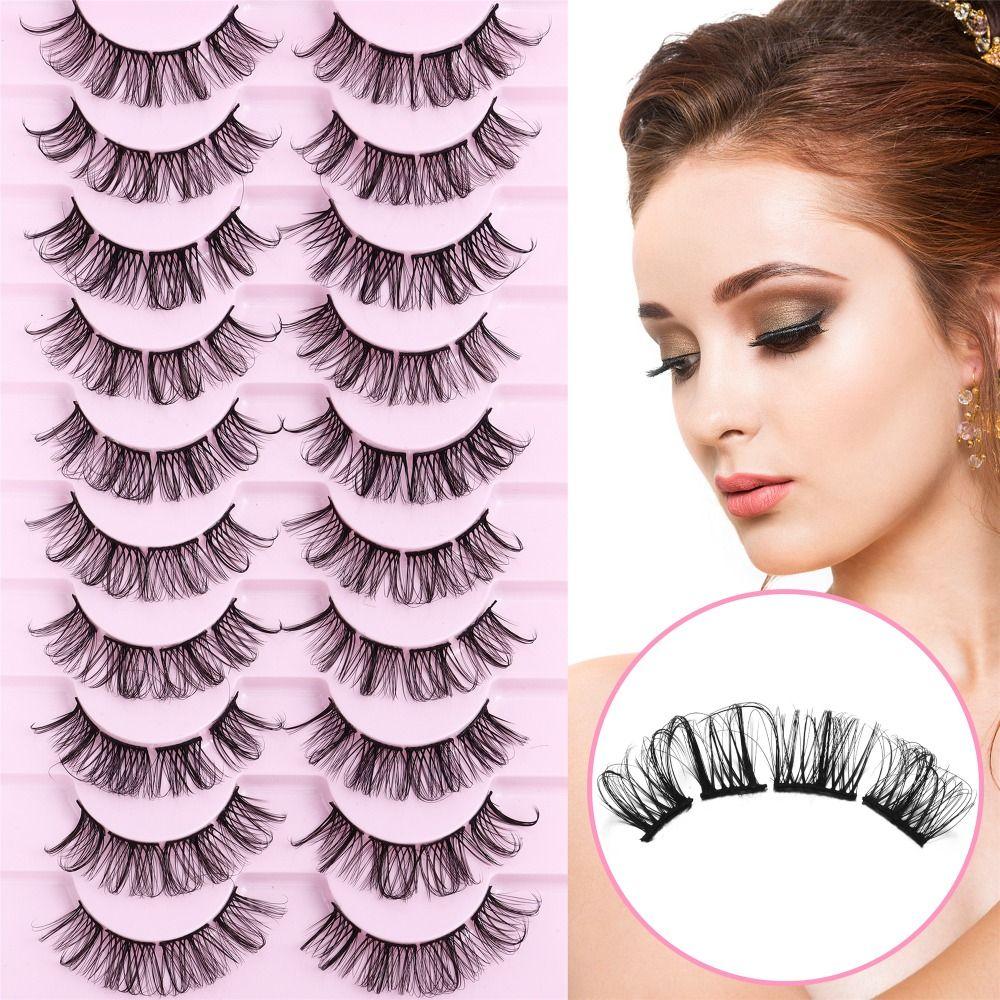 

Wispy 3D Extension Fluffy False Eyelashes Fake Eyelashes D Curl Russian Strip Lashes Cluster Lashes