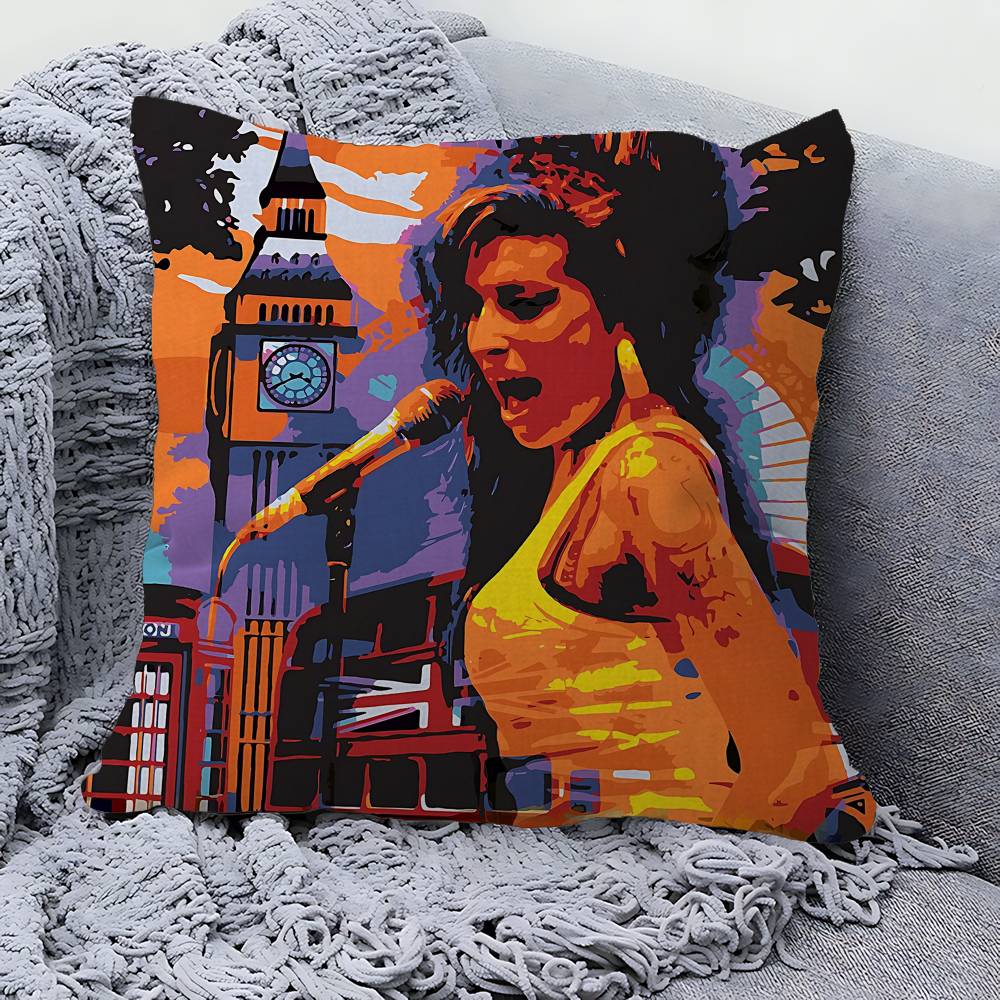Popular Singer Star A-Amy W-Winehouse Personalized Pillow Cover Kids Bedroom Wild Party Decor Pillowcase Birthday Shower Gift