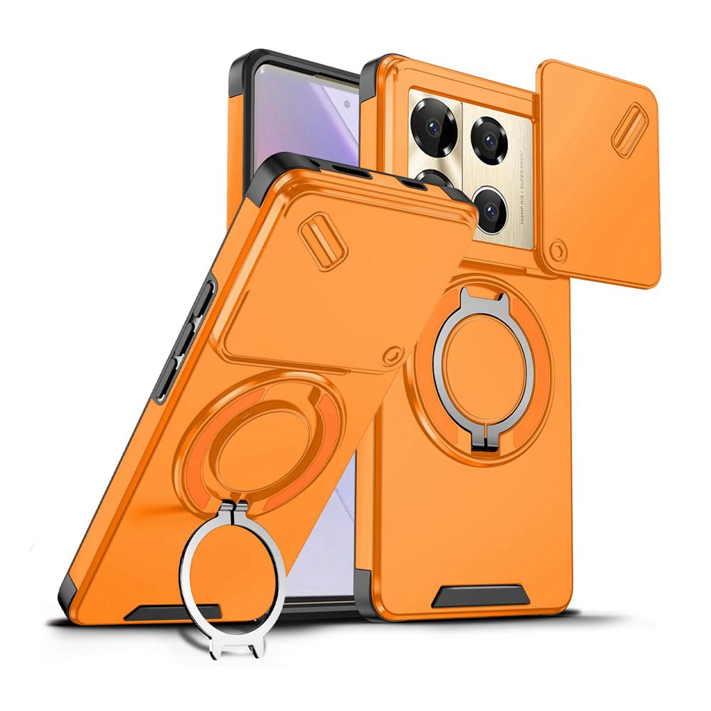 KEYSION 360° Ringständer Handyhülle für Infinix Note 40 Pro 4G 40 Pro+ 5G Schiebekamera Schutz Magnetisch Stoßfest Rückseite