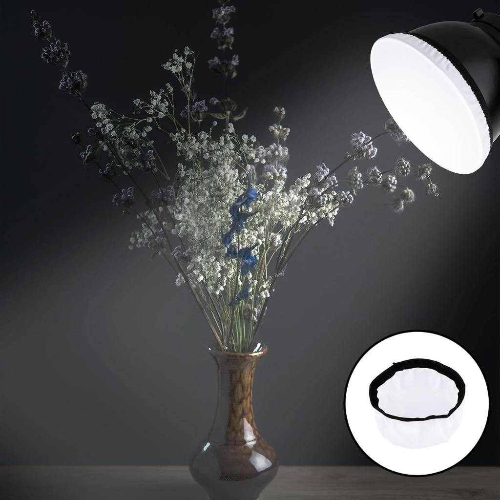 2Pcs Light Diffuser Sock, 7"/18cm Diffuser Lamp Cover White Soft Lampshade Reflector Lamp Sock for Studio Strobe Reflectors Ring Light Flash Light