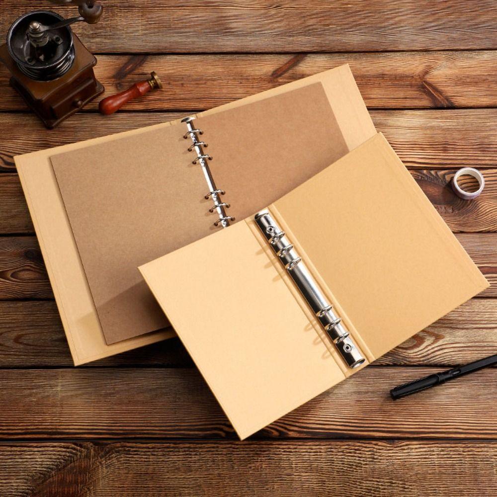 Kraft Paper Kraft Paper Binder Cover Vintage Perforated Binder Folder New File Folders