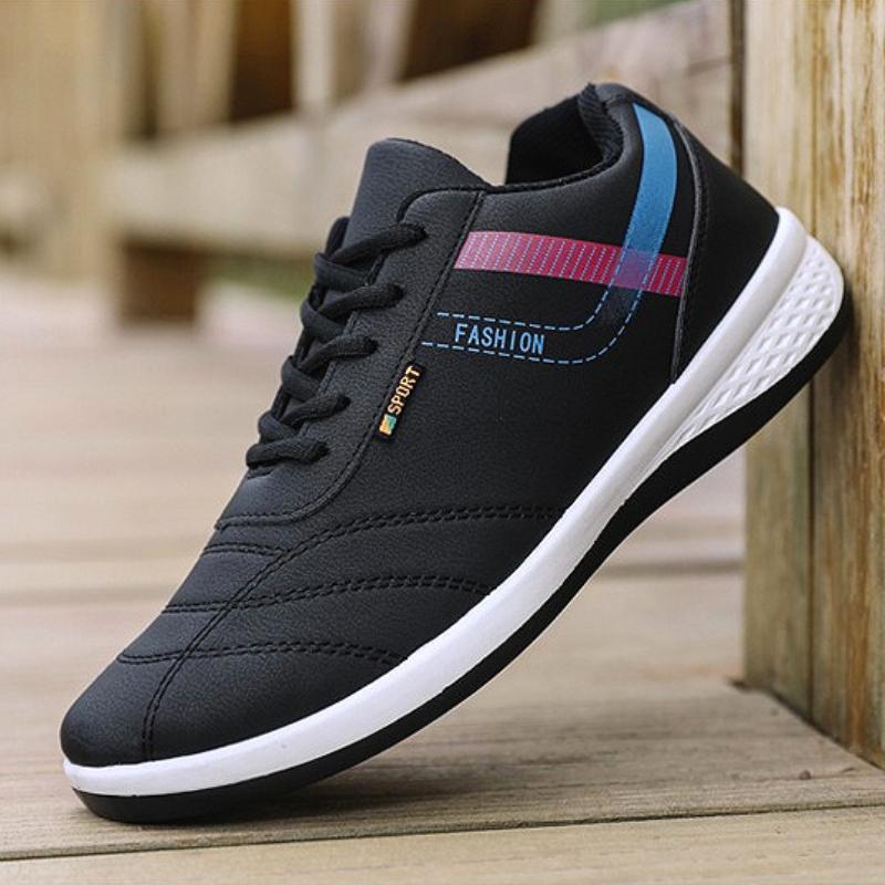 Men Sneakers Platform Lace Up Leather Upper Comfortable Casual Shoes Outdoor Training Gym Running Sports Shoes Zapatillas Hombre