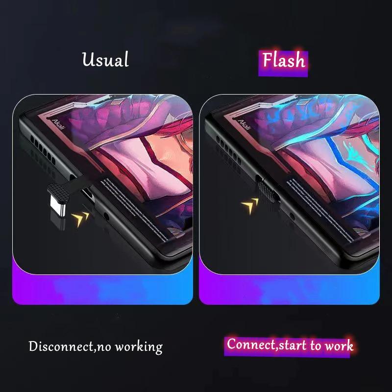 For ZTE Nubia Red Magic 9 Pro 9 Pro Plus 10S Pro 10 Pro Plus 8 8s 7 7s 6 6s Pro 8 Pro Plus LED Flash Case With Glass Back Cover