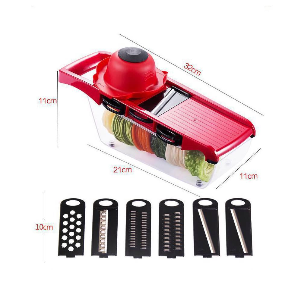 

22 in 1 Vegetable Chopper with Stainless Steel Blade Adjustable Slicer And Cutter with Drain Rack Storage Container Kitchen Tool
