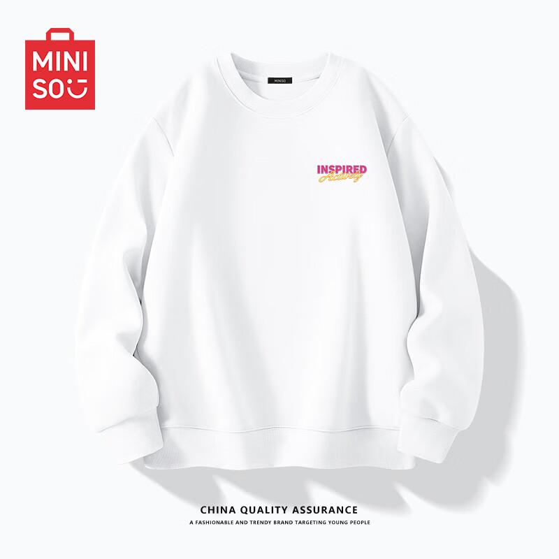 MINISO Men's Heavyweight Round Neck Pullover Sweatshirt