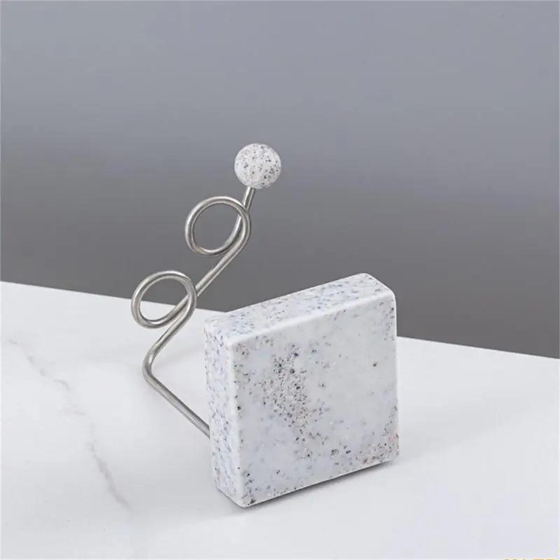 Sleekly Toothbrush Holder Rack With Rustproof Metal And Marble Stability