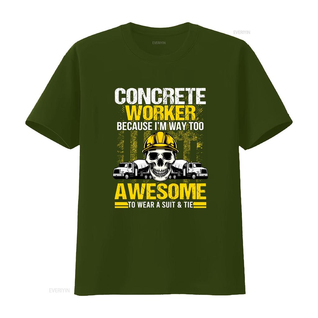 Beton T-Shirt Bau Asphalt LKW Gebäude ID 2351 Vintage Gewaschenes Oberteil Für Jeden Tag Mode Grafik Leicht