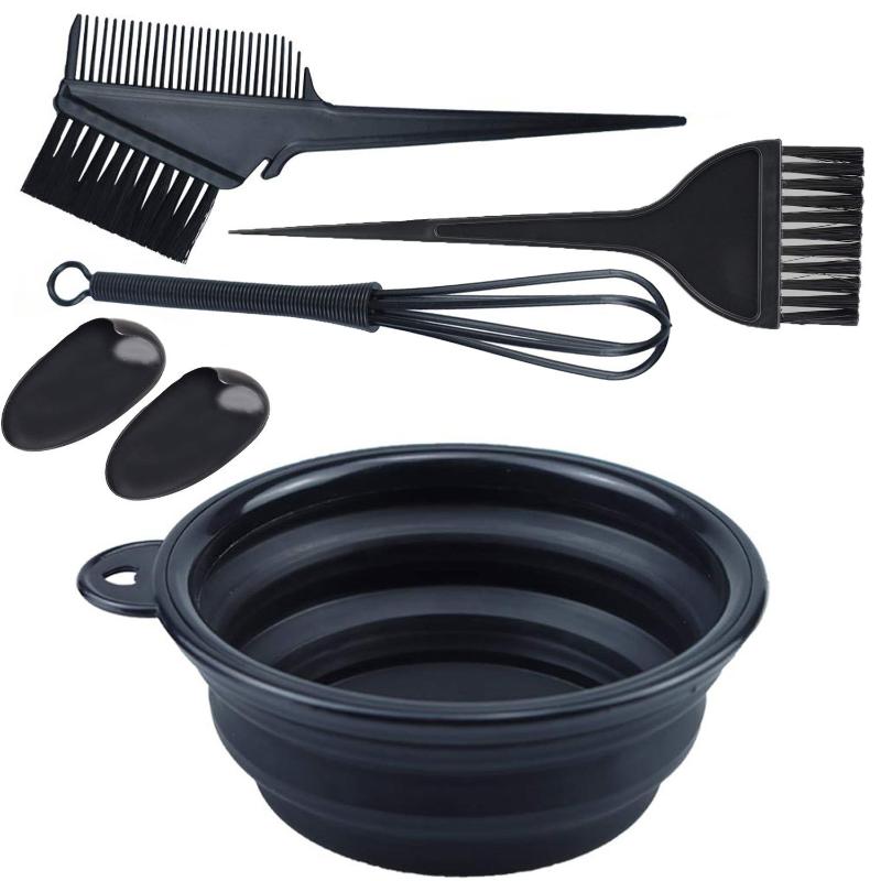 SUSU Hair Dye Brush And Bowl Set Ear Caps Dye Mixer Hair Tint Dying Coloring Applicator Dye Tool Hairdressing Styling Accessory