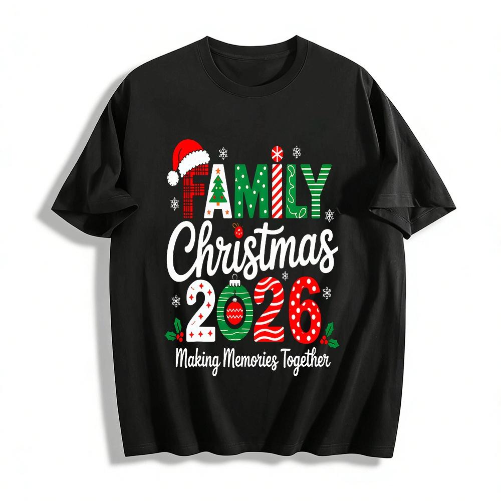 Family Christmas 2026 Making Memories Together Matching Tees Pure cotton T-shirt XXS