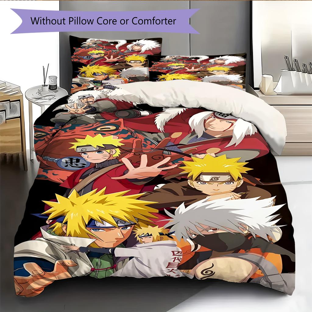 Juego de Ropa de Cama con Estampado de Dibujos Animados Colcha Funda de Colcha Funda de Almohada Decoración del Hogar Regalo de Cumpleaños (1 * funda nórdica + 2 * fundas de almohada, sin núcleo)