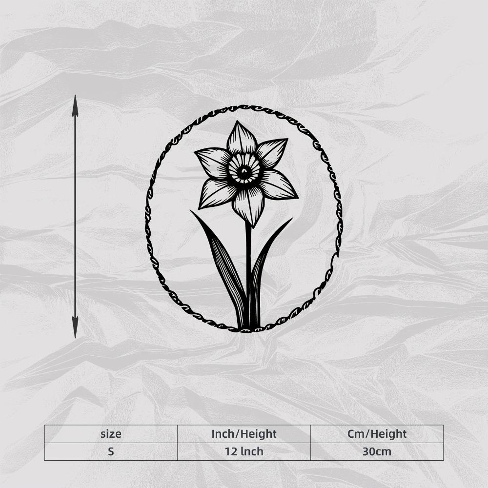 

Wrought Iron Daffodil Flower Wall Art, Rustproof Metal Narcissus Bud Statue for Garden Fence Living Room Easter Mother Day Gift S/30cm/12inch
