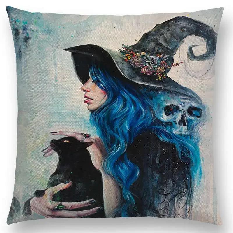 Gorgeous Oil Painting Cushion Cover Miracle Girl Wonder Beauty   Beautiful Queen Narwhal Cat Swan Sofa Pillow Case
