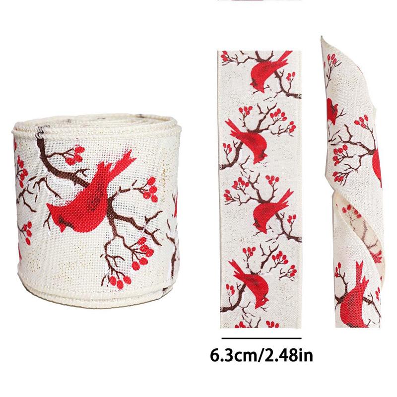 2M/Roll Christmas Classical with Wired Edge DIY Xmas Tree Ribbon Gift Wrapping Craft Ribbon Wreath Bows Imitation Hemp