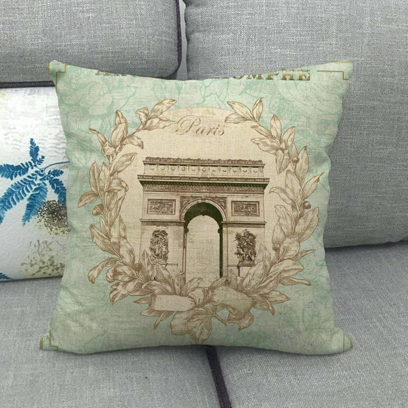 London, Paris Tower, Uk Digital Printing Short Plush Pillow Covers Decorative For Car Sofa Office Cushion Cover Home Goods