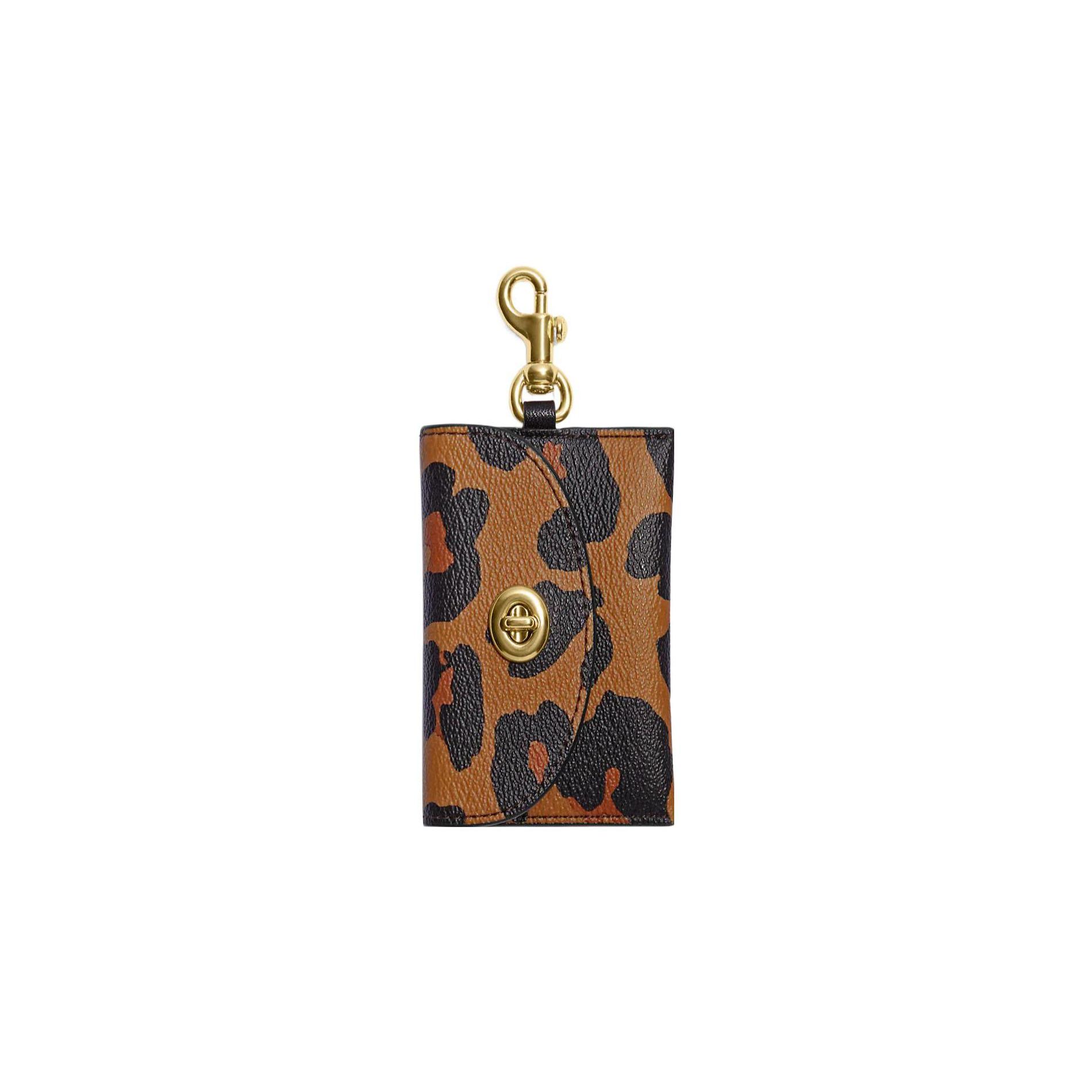 

Coach Card Case 10 Leopard Print Turnlock Closure Coated Canvas And Smooth Leather Business Card Holder Mini Women Card Holder CD817G-IMMU4 Basic Set (Bag+Dust Bag)