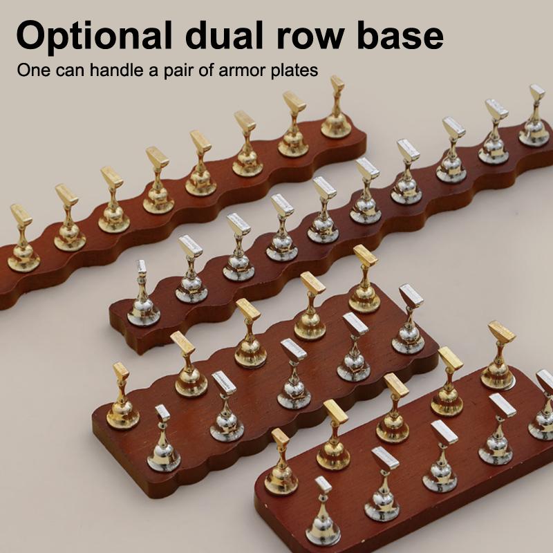 Negleutstilling Sterk Magnetisk Negleholder Falsk Negletipp Øvelsesstativ Valnøtt Trebase Holder For Kunstsalong DIY Øvelsesverktøy