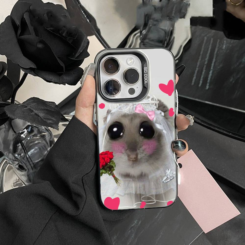 Big-eyed goofy CAT Mouse Phone Case For IPhone 16 17 15 14 12 13 Pro Max Black Color Shockproof Cover
