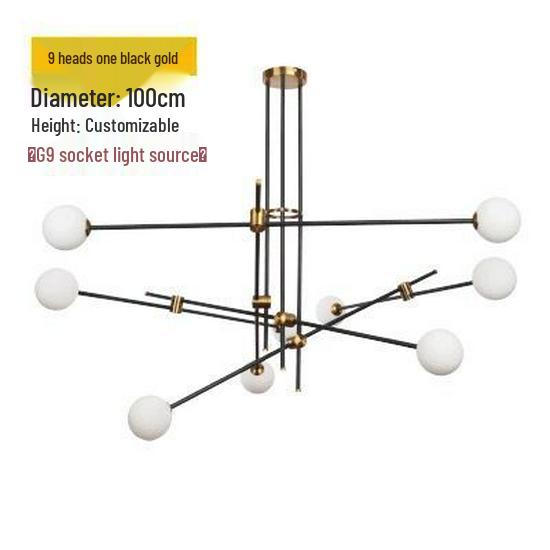 Modern Minimalist Multi-head LED Glass Ball Pendant Light for Bedroom, Dining, or Living Room
