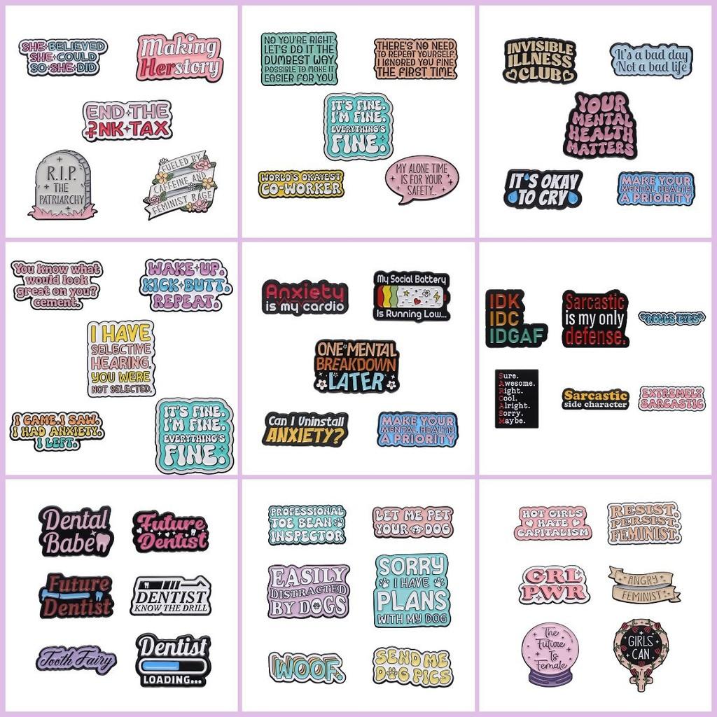 Creative And Fun Cartoon Style Alphabet Collection Metal Alloy Brooch Set For All