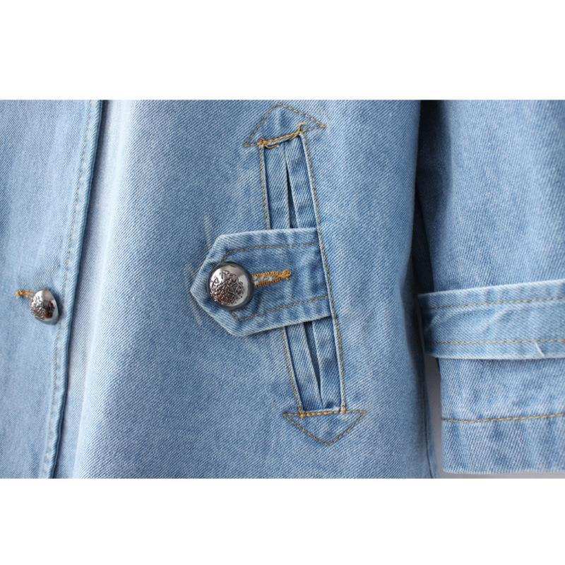 Women Denim Cape Coat Female Jacket Autumn Double Breasted Jackets Lady Windbreaker