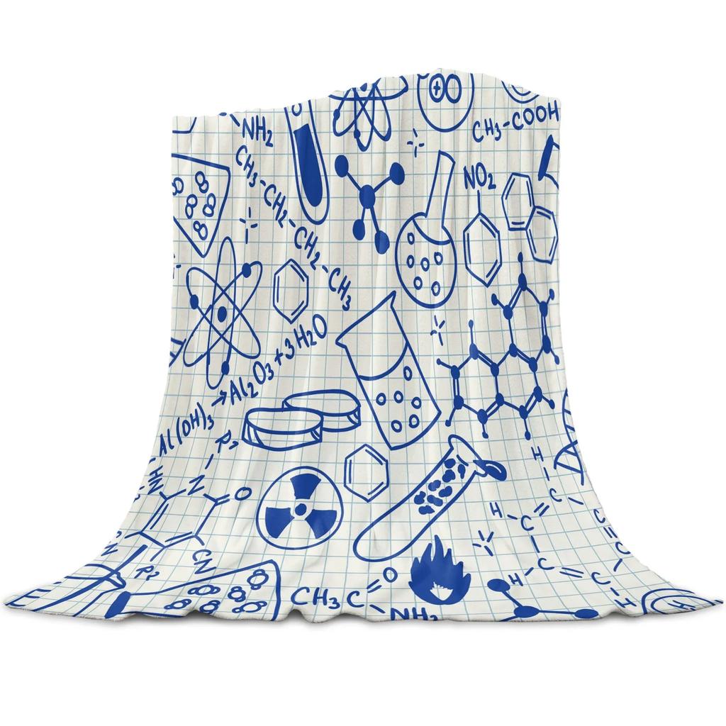 Physics Science Academic Algebra Formula Flannel Blanket for Bed Sofa Portable Soft Fleece Throw Blanket Funny Plush Blanket