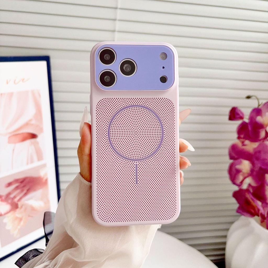 Apple 17 Pro Max Color Block Wireless Charging Case, iPhone 16 PM/15 PM, Instant Heat Dissipation Protective Cover