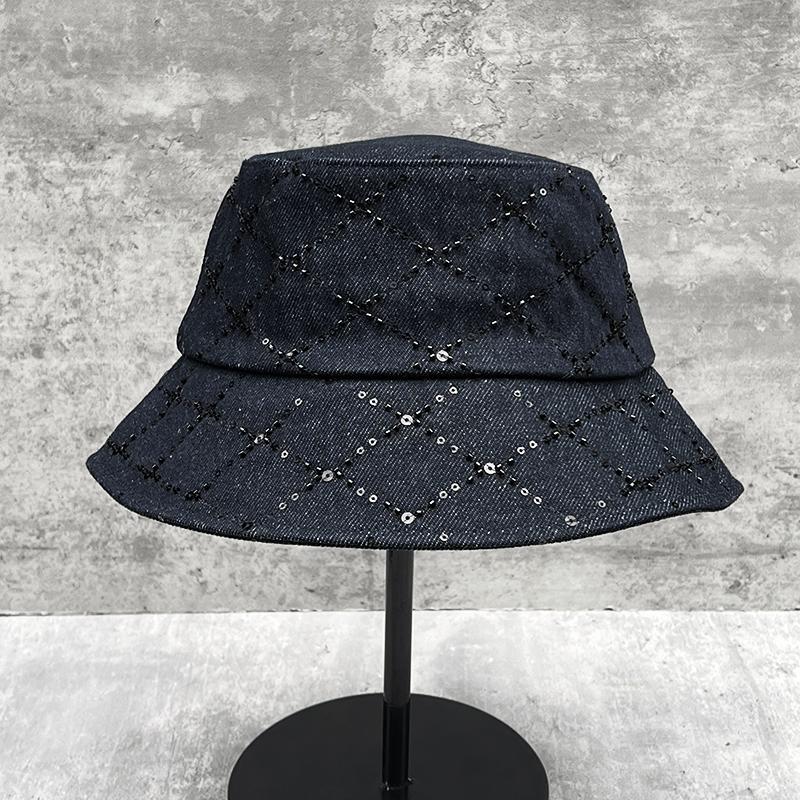 25 High Quality Heavy Industry Bright Diamond Bucket Hat Women Spring And Summer Internet Celebrity Niche Personality Temperament Sunshade Basin Hat