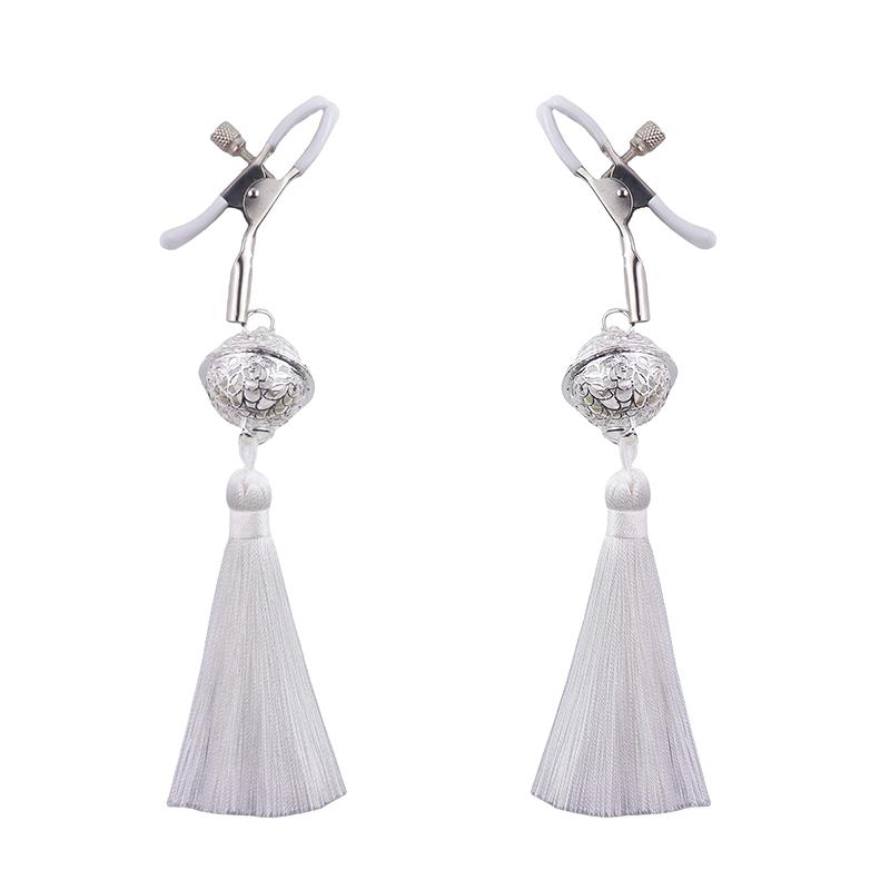 1 Pair Metal Bells Nipple Clamps With Tassel For Women Flirting Teasing Exotic Intimate Body Jewelry Pleasure Accessory