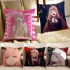 Anime Mecha 02 Zero Two DDARLING In the FFRANXX Cushion Cover Pillowcase Antidustmite Living Room Sofa Decor Cushion Room