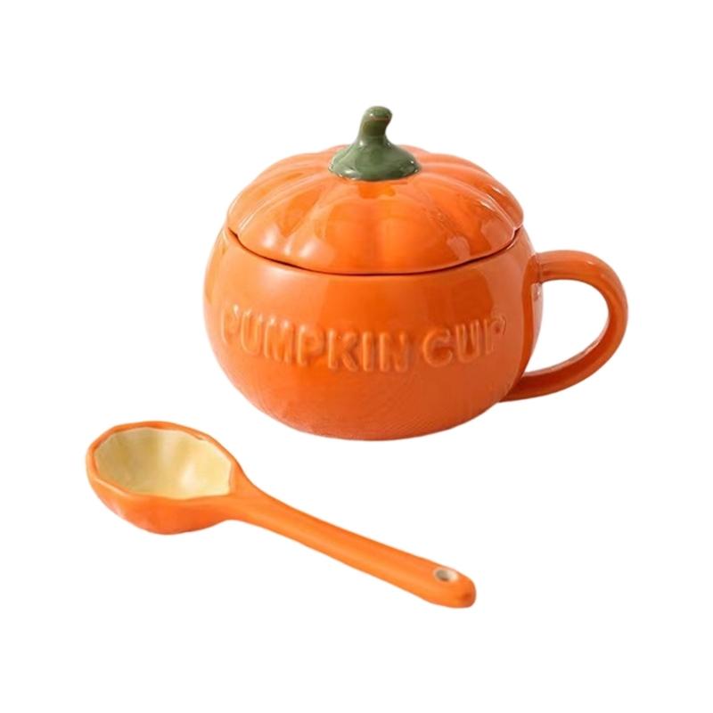 Taza Cerámica Forma Calabaza Temática Halloween Apta Lavavajillas Taza Para Café Bebida Caliente Decoración Hogar Oficina
