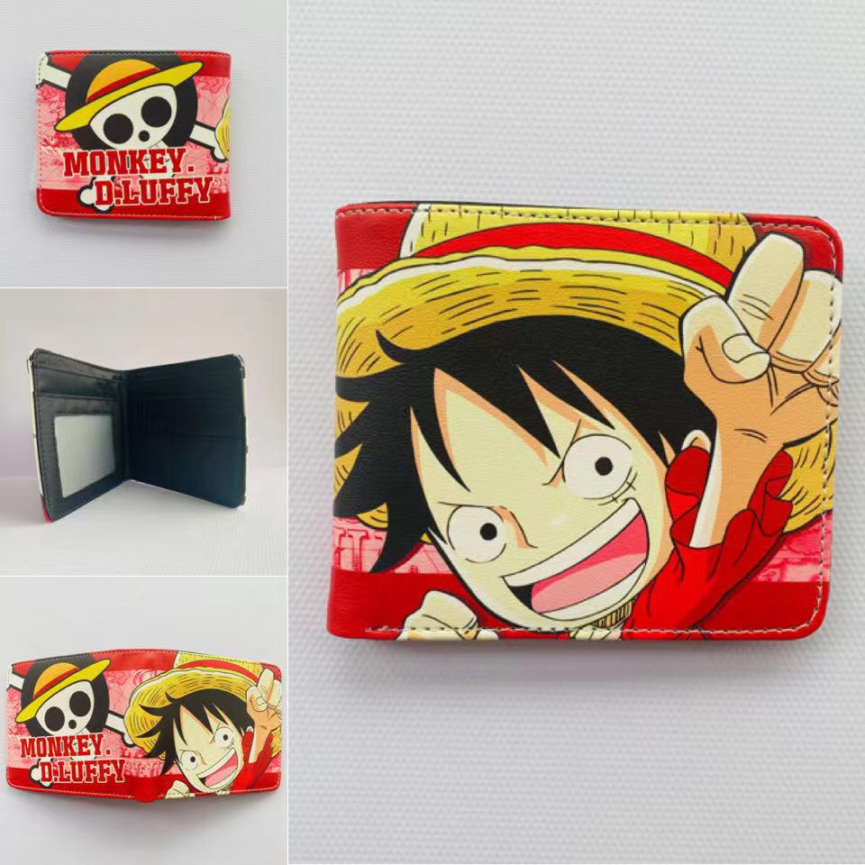 One Piece Luffy & Zoro Unisex PU skórzany krótki portfel i portmonetka