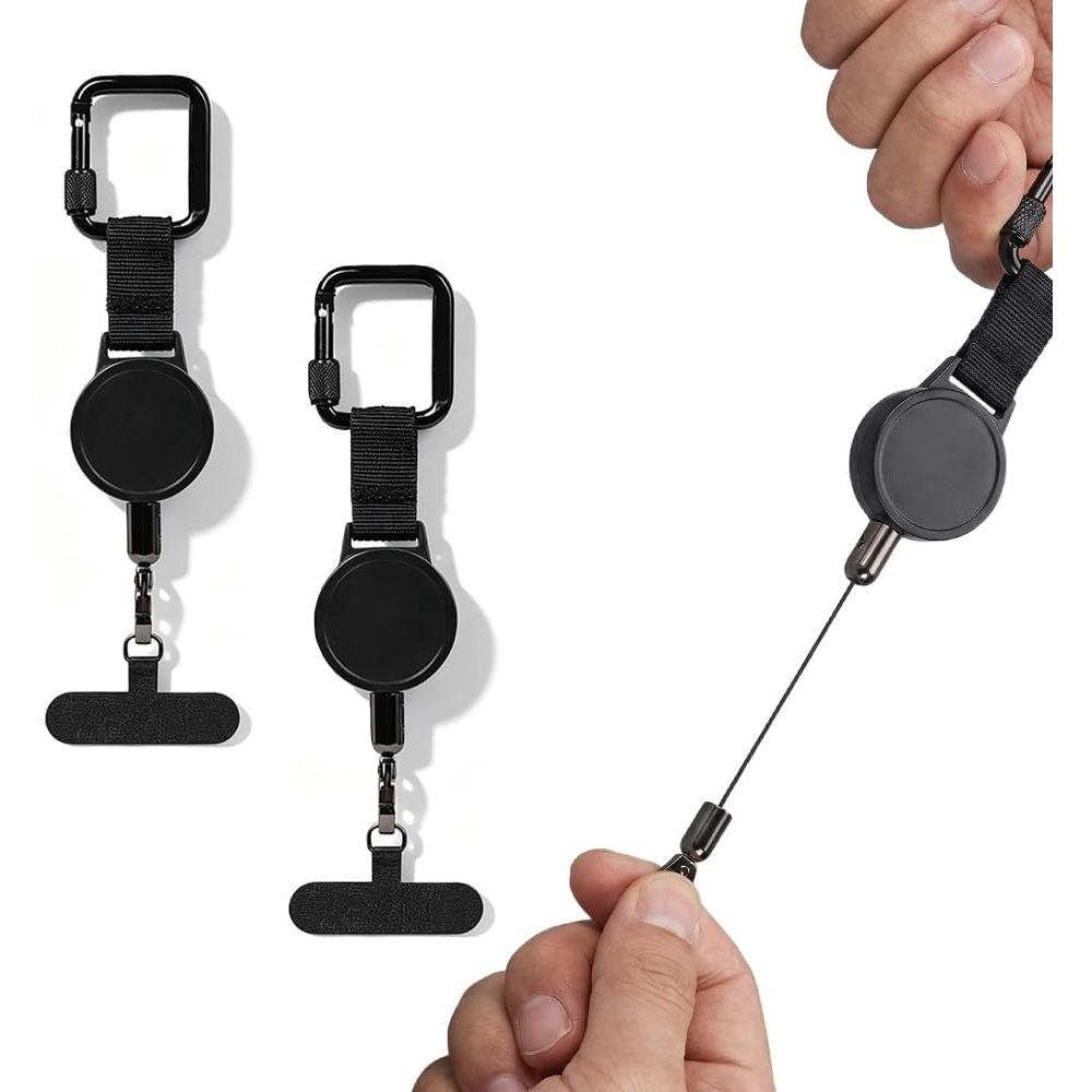 

Phone Lanyard, Anti-Theft Phone Tether with 23.6” Steel Cable, Retractable Phone Lanyard for Skiing,Hiking,Traveling Pack of 2