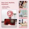 Portable Handheld Mini Fan 6 Speed 90° Foldable Fan LED Digital Display 3600mAh Rechargeable Cooling Fan for Outdoor Travel