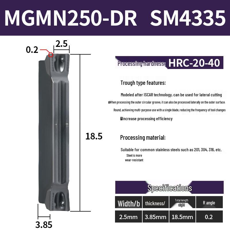 CNC Grooving Blade MGMN300/400-M for Stainless Steel, Ceramic, Aluminum Lathe Parting Tool Inserts