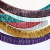 Gold Glitter Fringe Tinsel Curtain: Handmade Tassel Decor for Weddings & Birthdays