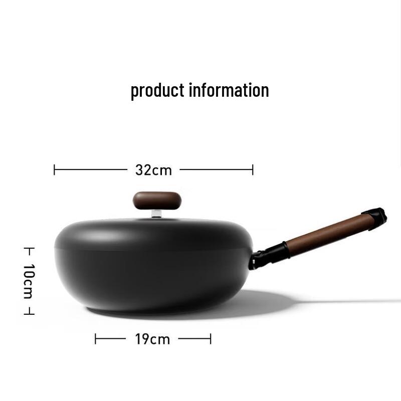 Wen Lun Shan Volcanic Rock Pebble Iron Wok, 32cm