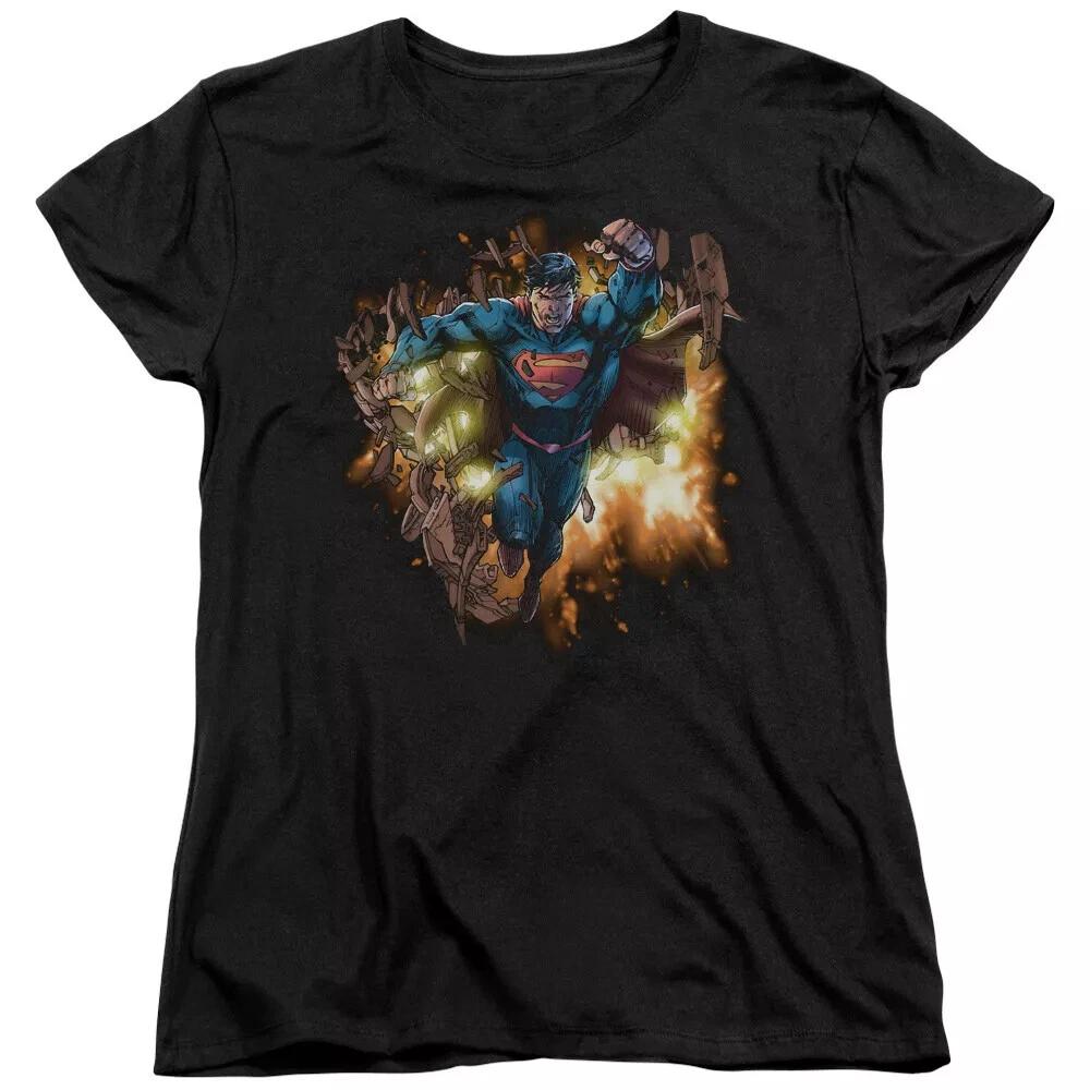 Superman  Blasting Through  Women s T-Shirt S