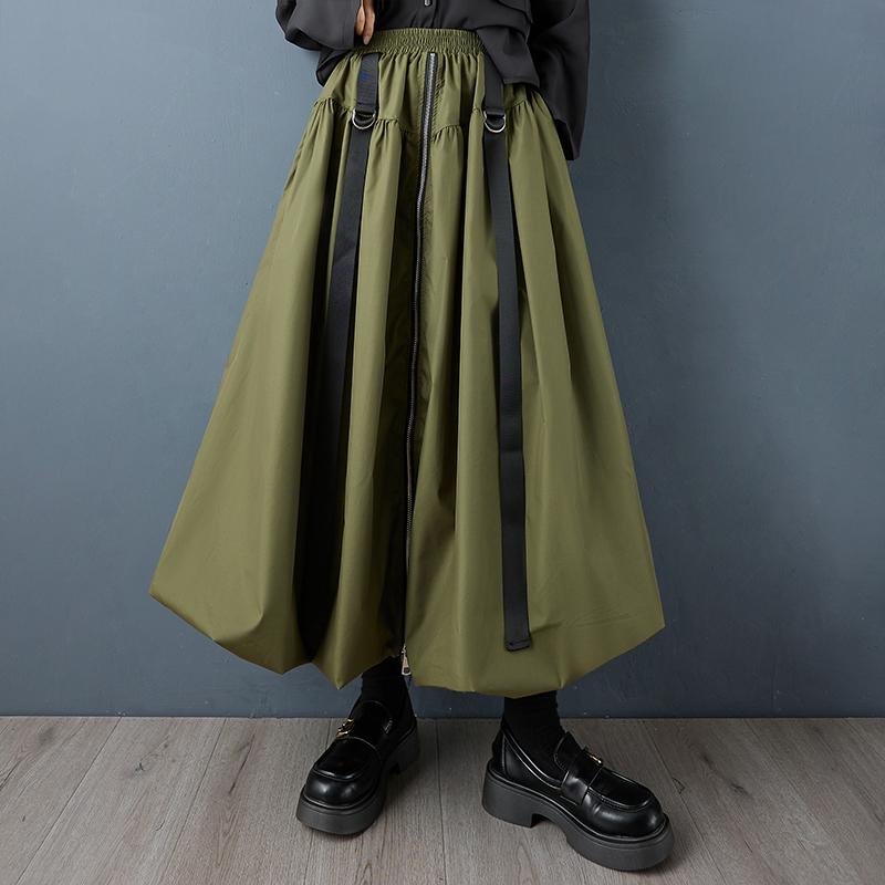 DIMANAF 2025 Plus Size Autumn Winter Women Long Skirts Elastic Waist Trousers Oversize Fashion Lady Clothing