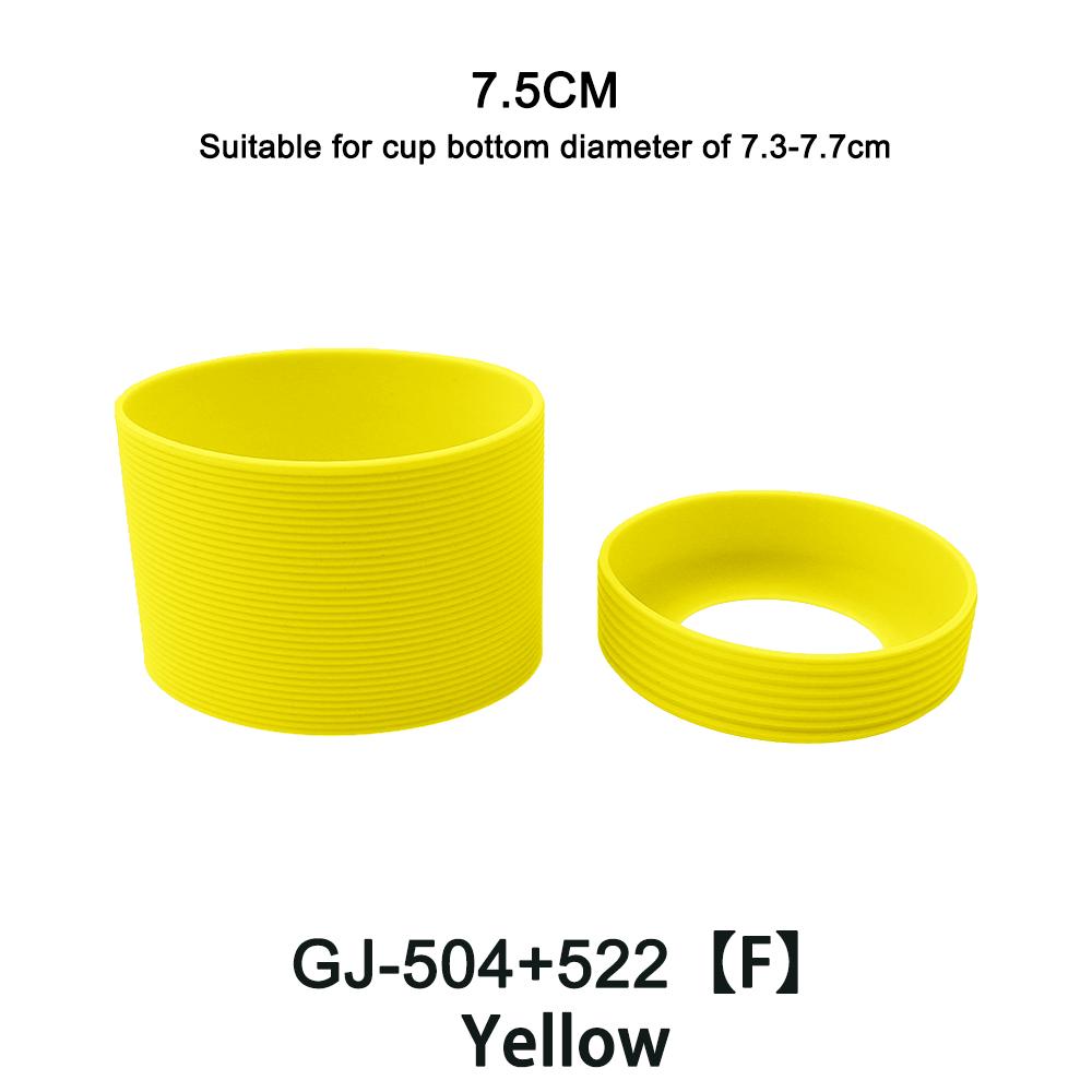 2Pc/Set 7.5cm 15 Colour Threaded Soft Silicone Cup Sleeve And Bottom Suit Heat Insulated Anti Slip Good Toughnes Odorless